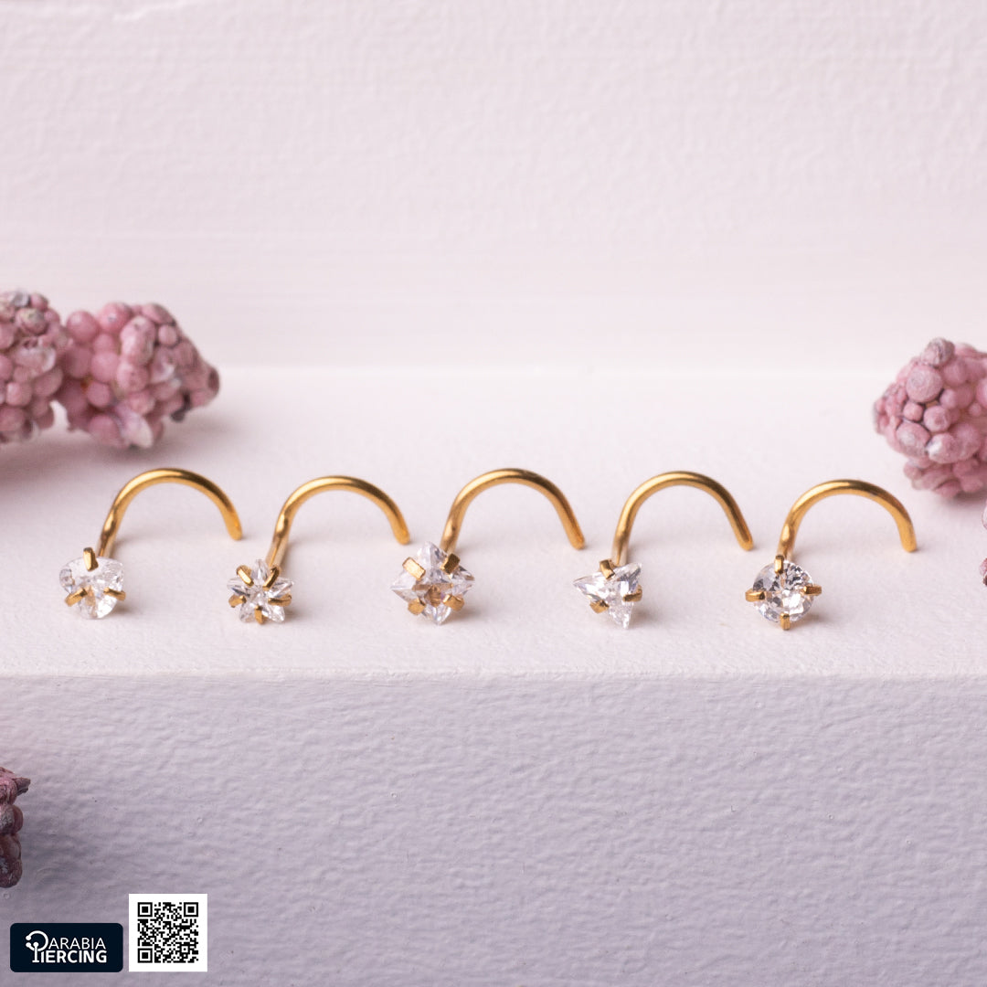 Gold Zircon U shape