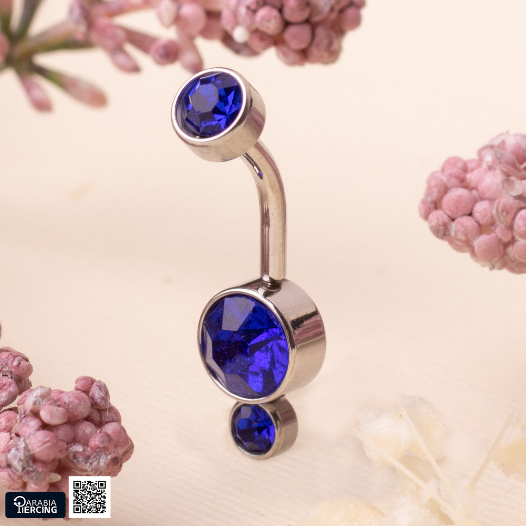 Two Crystals Belly Ring