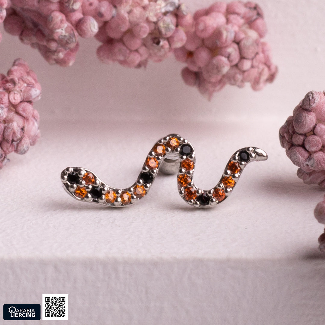 Orange Ballback Earring