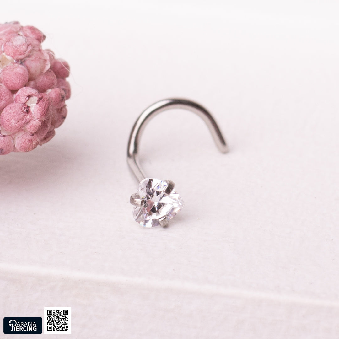 Silver Zircon U Shape