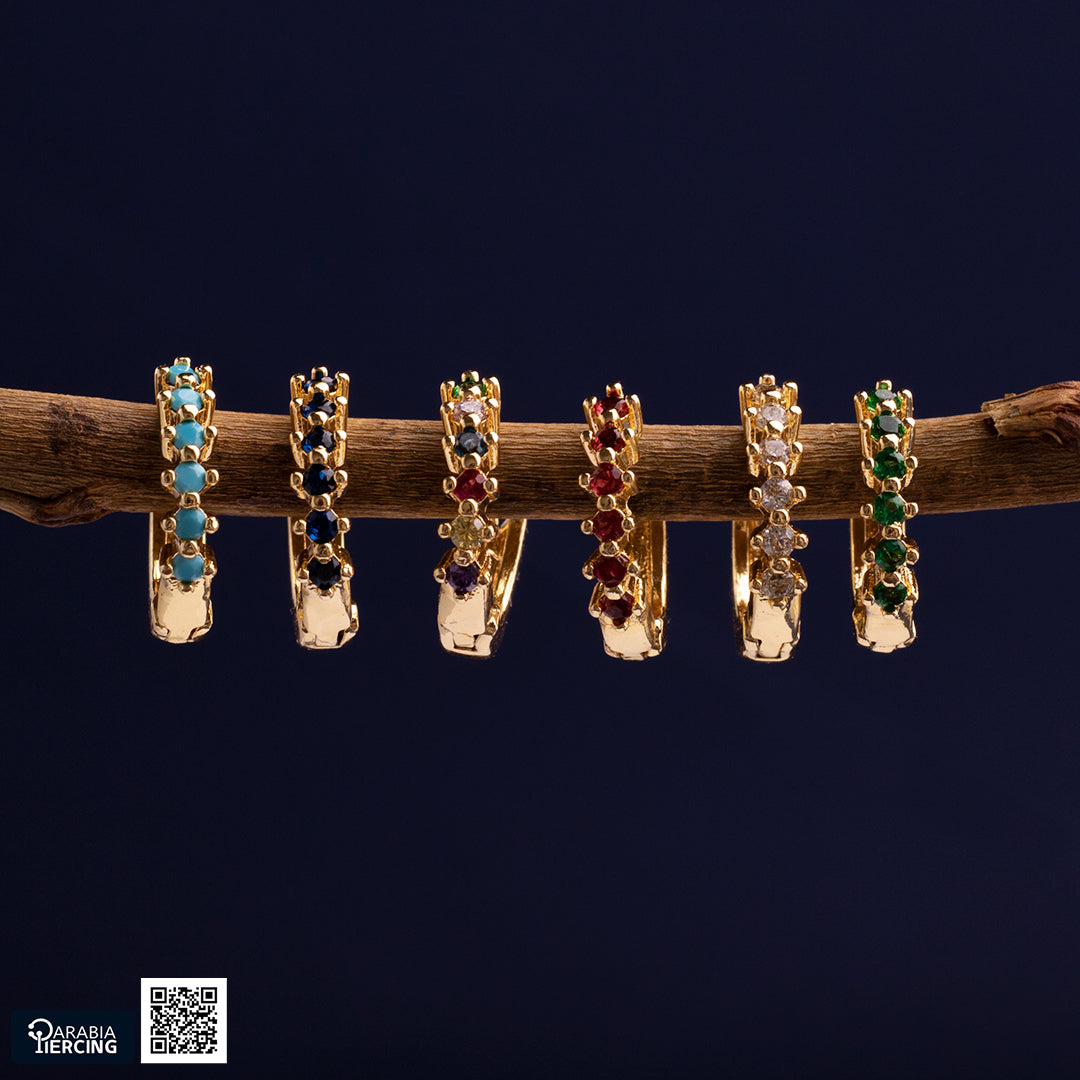 Gold Colorful Earrings