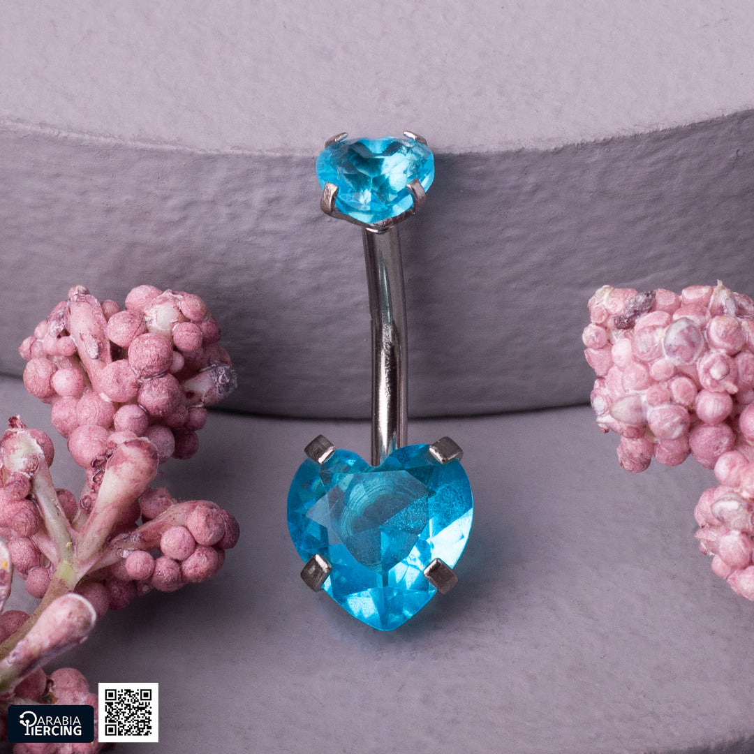 Heart Crystal Belly Ring
