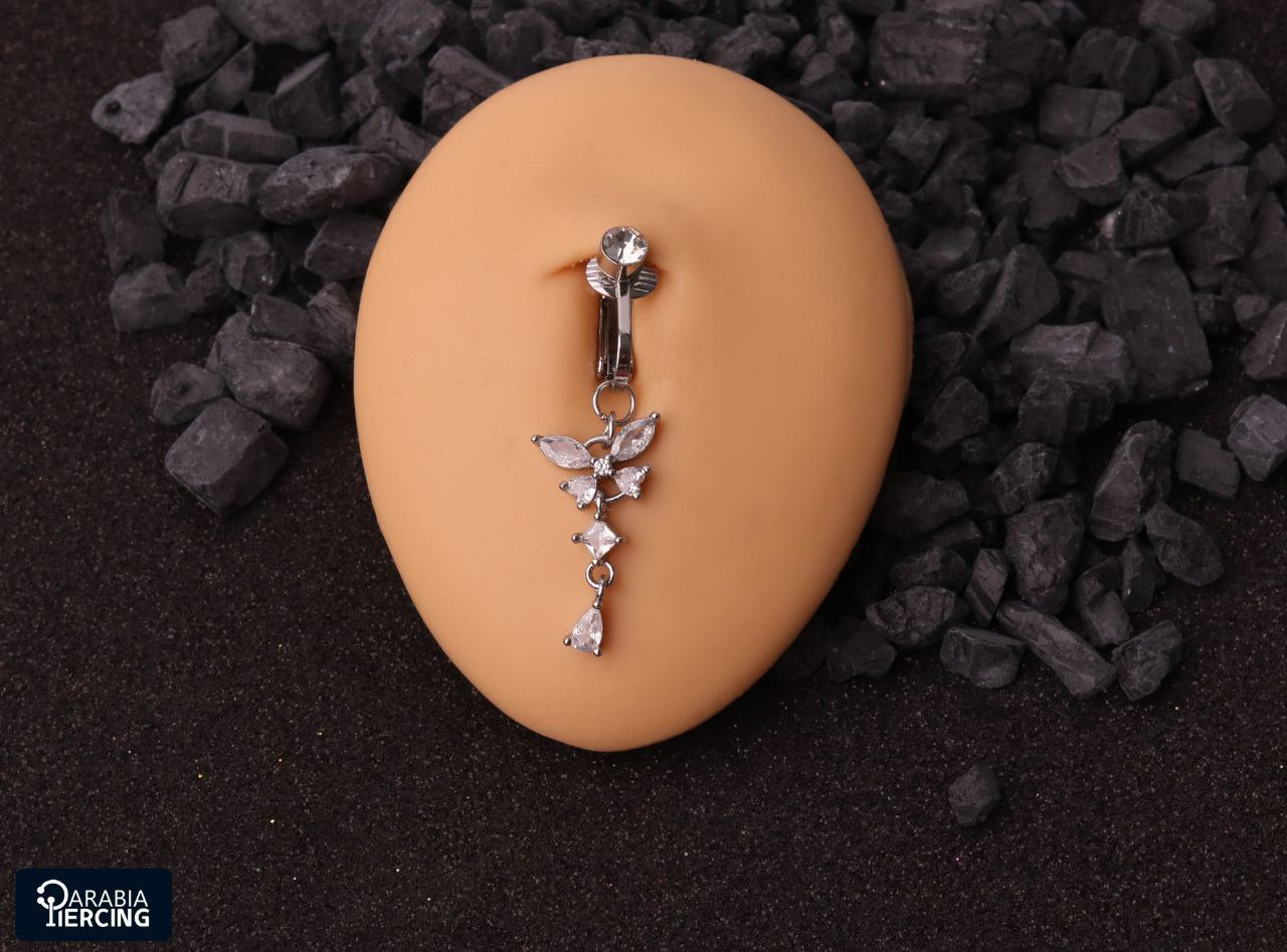 Dangling Butterfly Fake Belly Ring