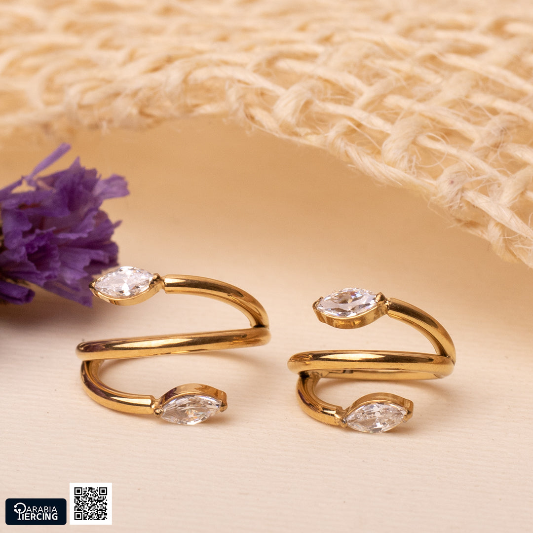 Spiral Stud Gold Clicker