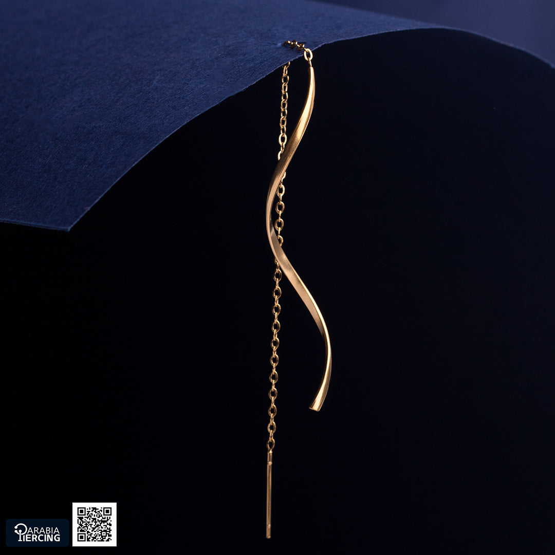 Pair Wave Chain Earrings