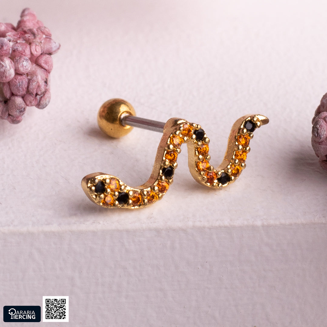 Orange Ballback Earring