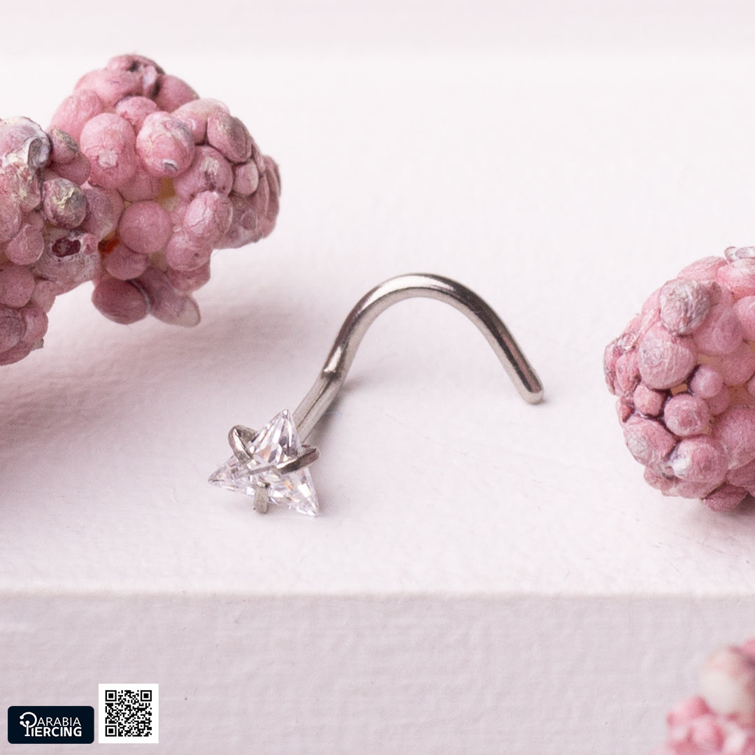 Silver Zircon U Shape