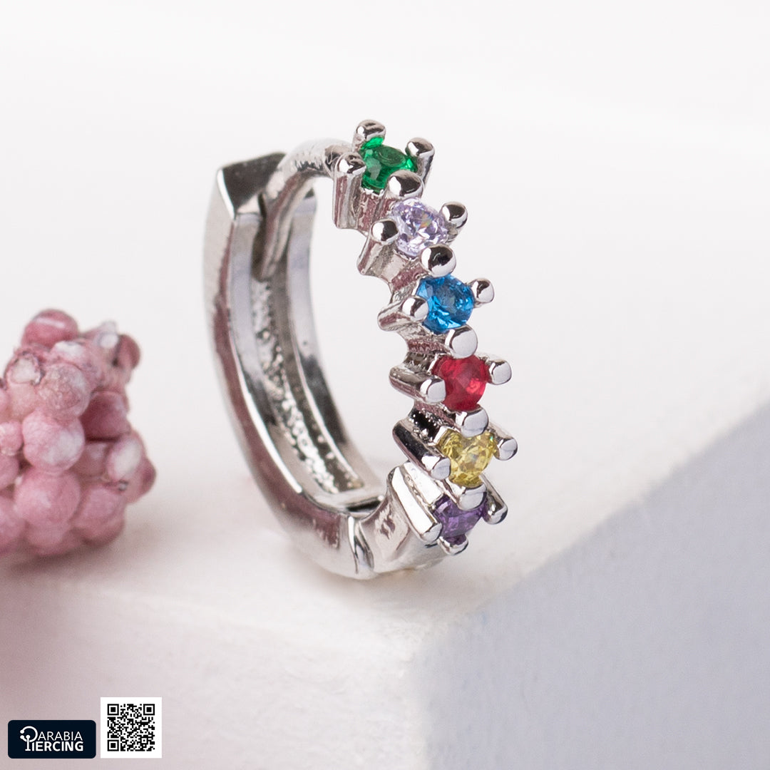 Silver Colorful Earrings