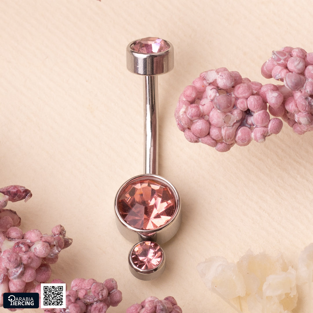 Two Crystals Belly Ring