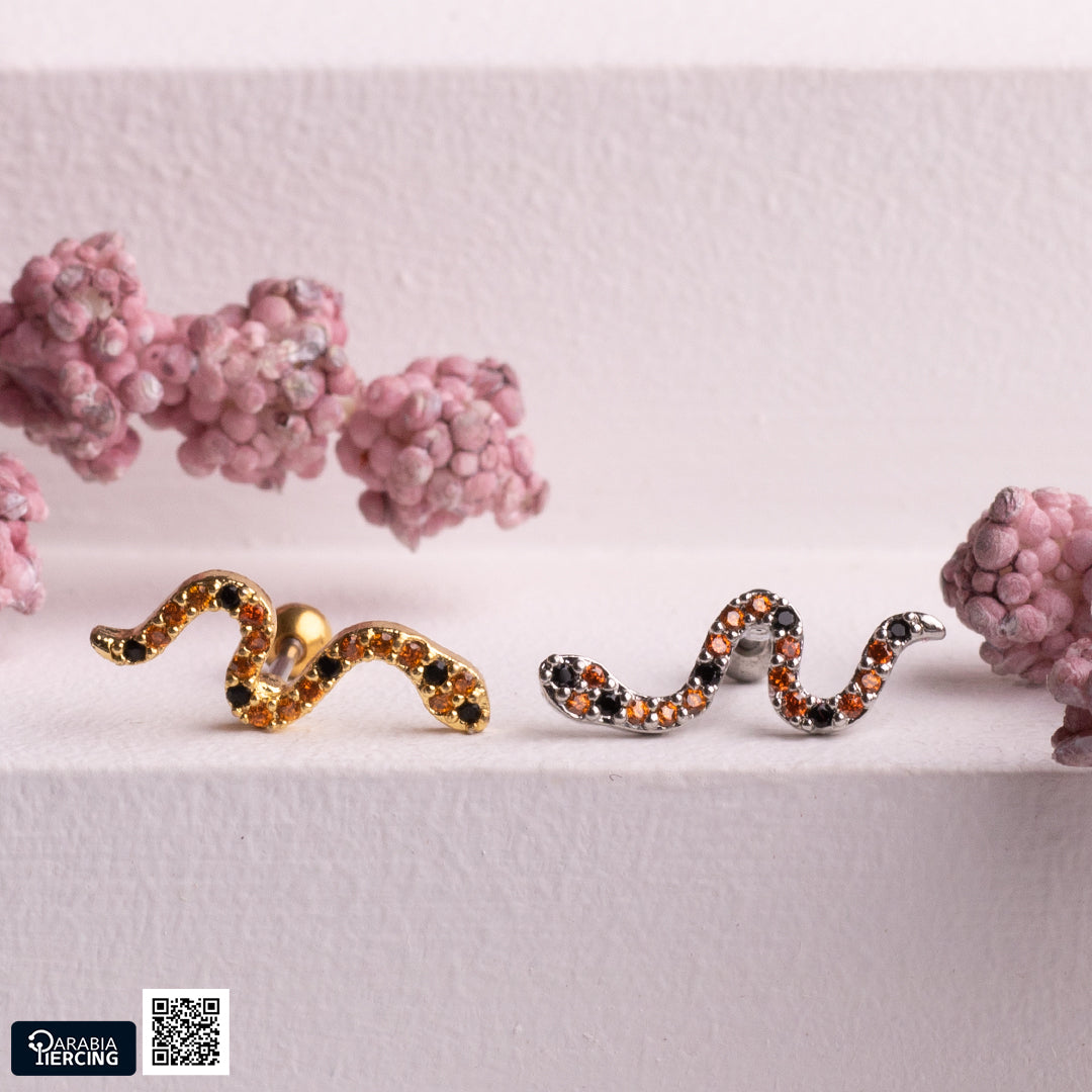 Orange Ballback Earring