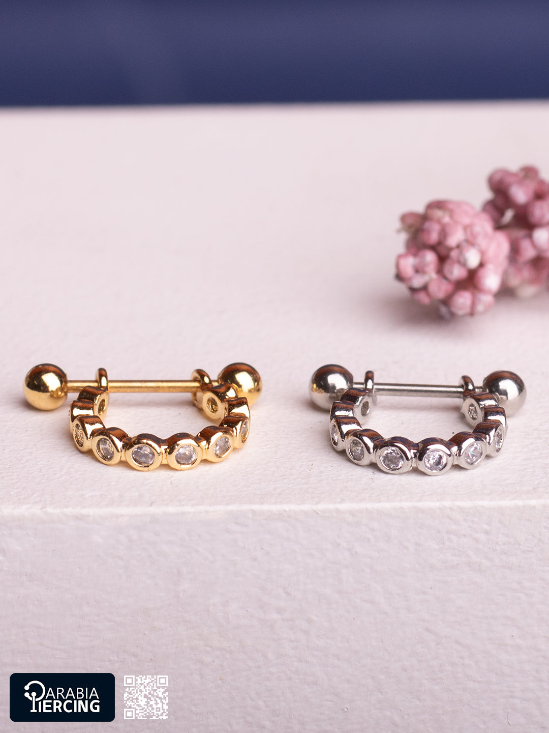 Crystal Double Ball Hoop