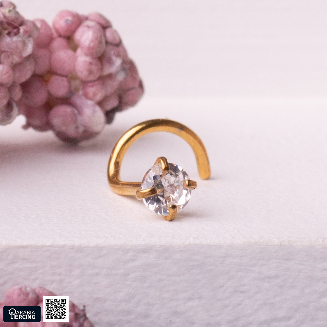 Gold Zircon U shape