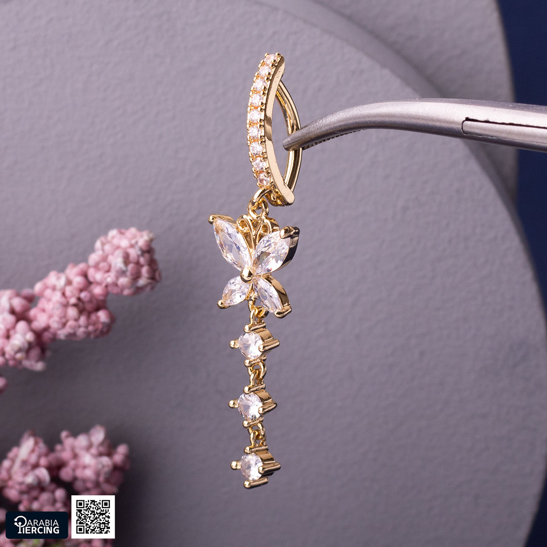 Dangle Butterfly Hoop Belly Ring