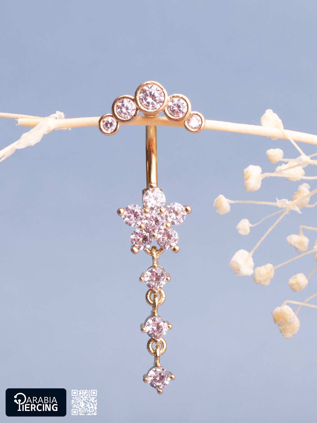 Pendant Flower Bellybutton Ring