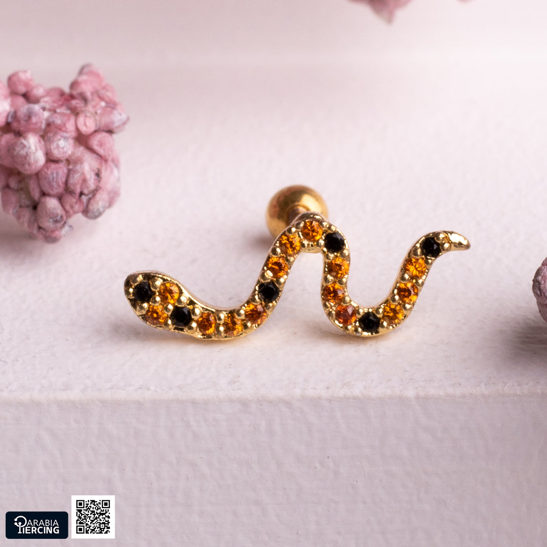 Orange Ballback Earring