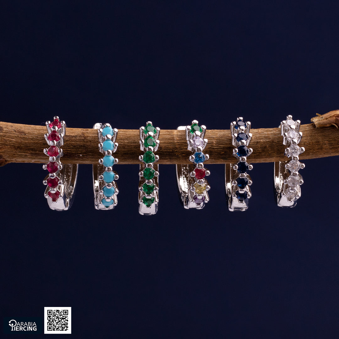 Silver Colorful Earrings