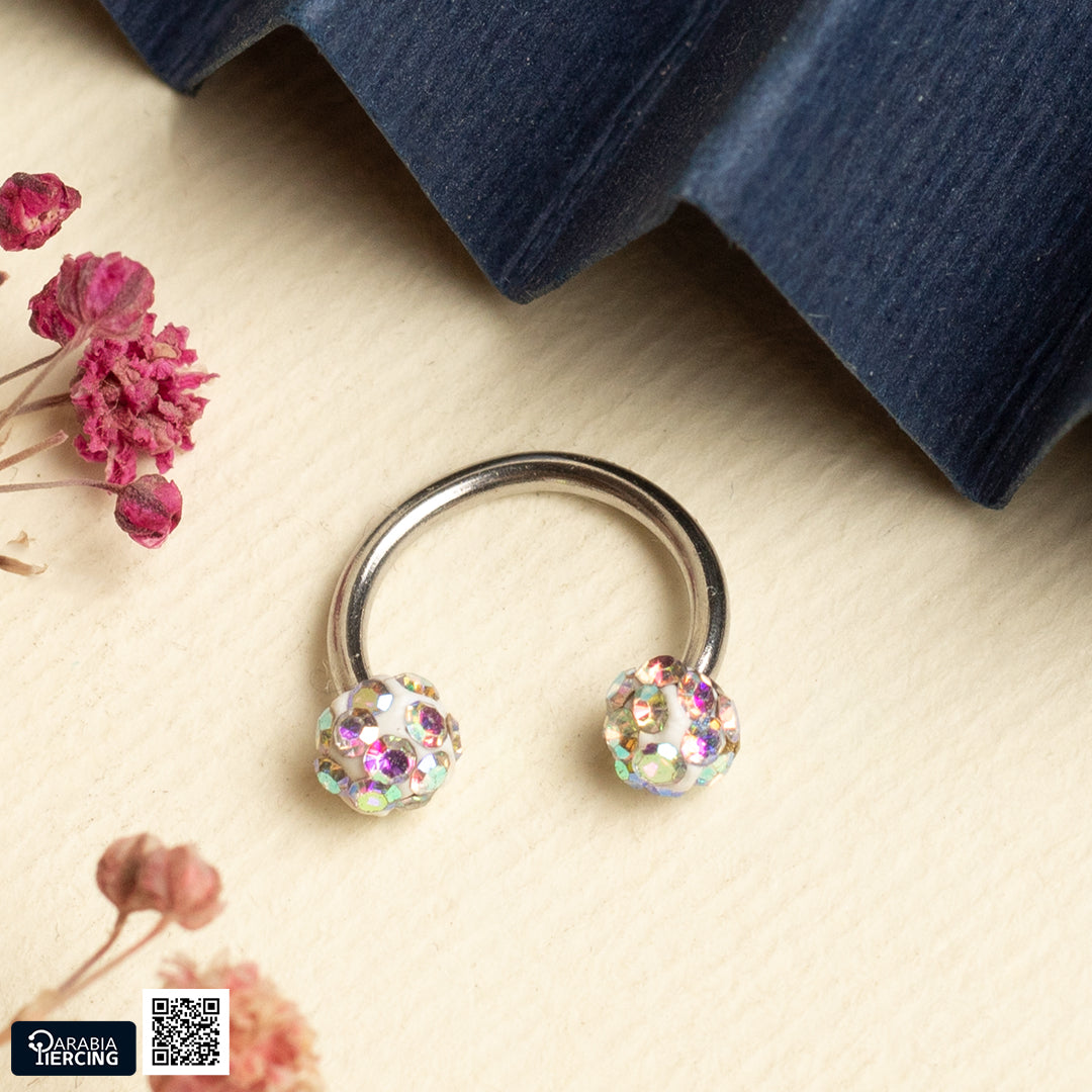 Colorful Double Discoball Horseshoe