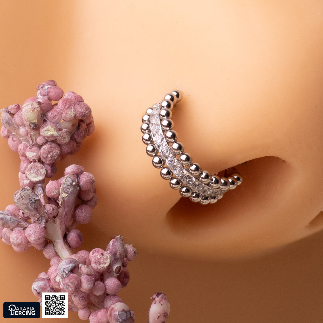 Beaded Crystal Clicker Hoop