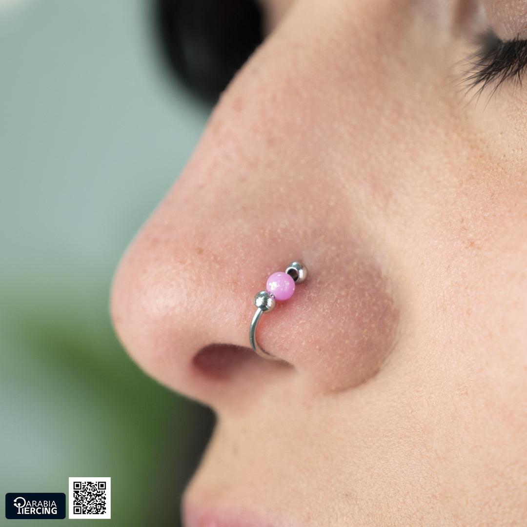 Colorful Beaded Nose Hoop