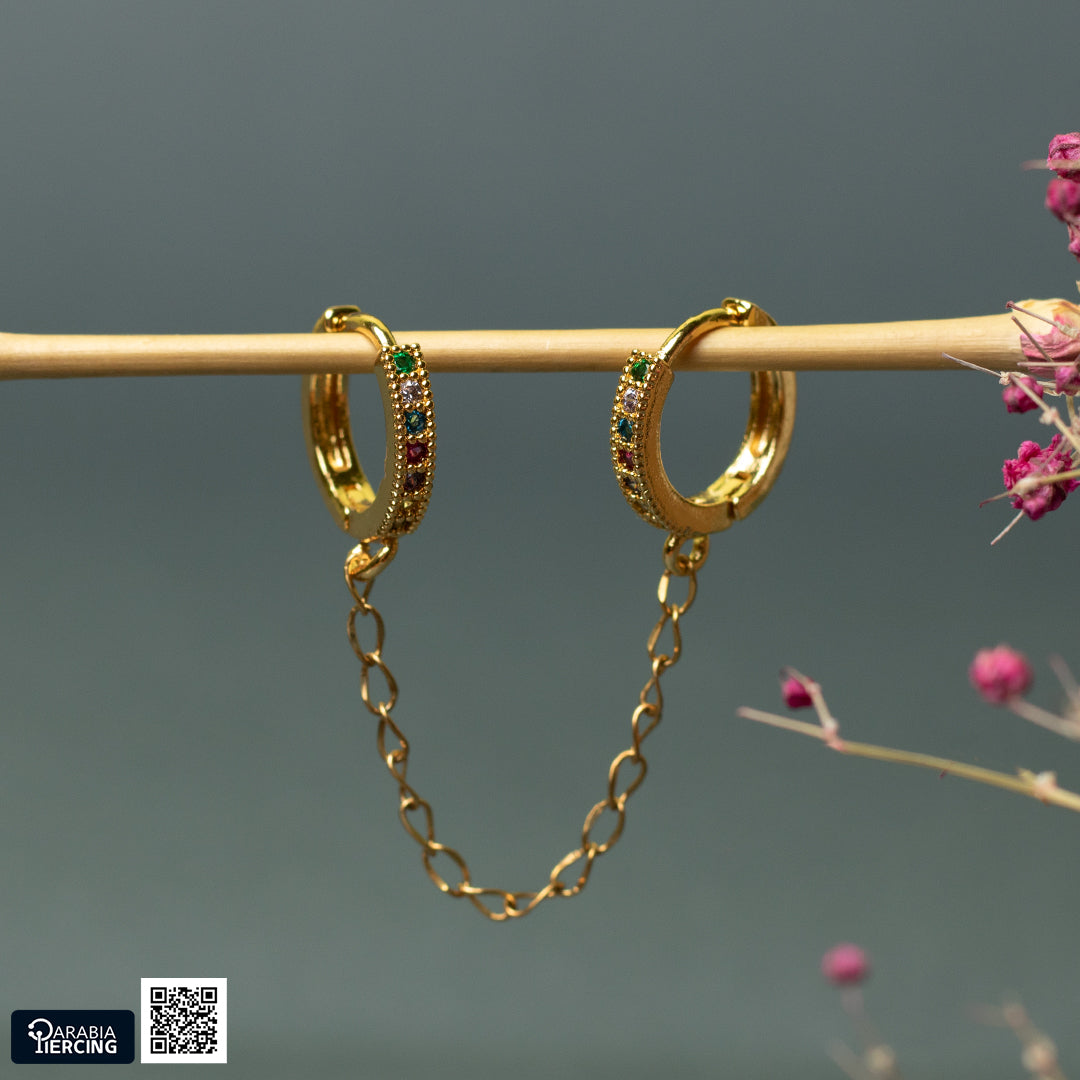 Dangling Golden Hoops