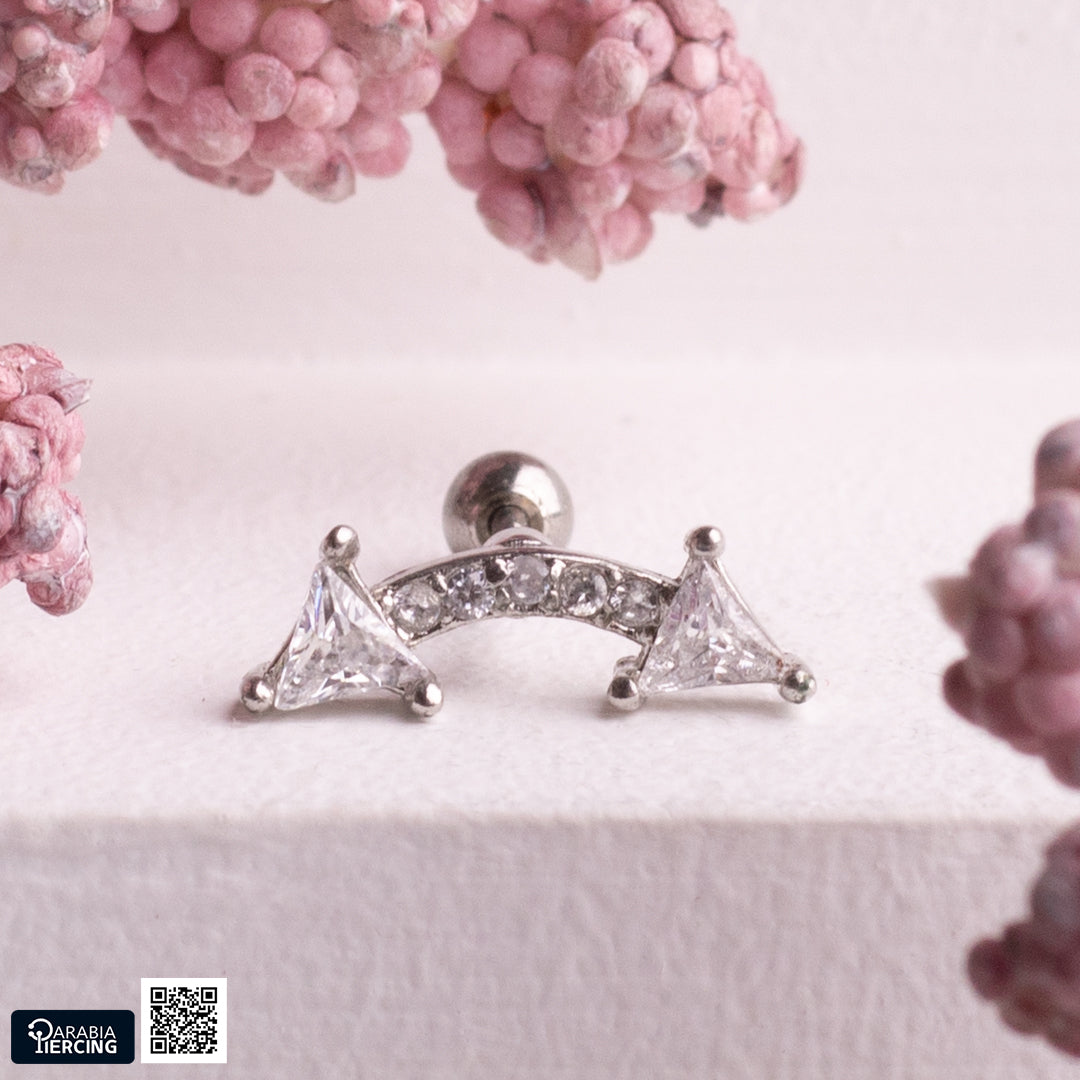 Double Arrow Ballback Earring