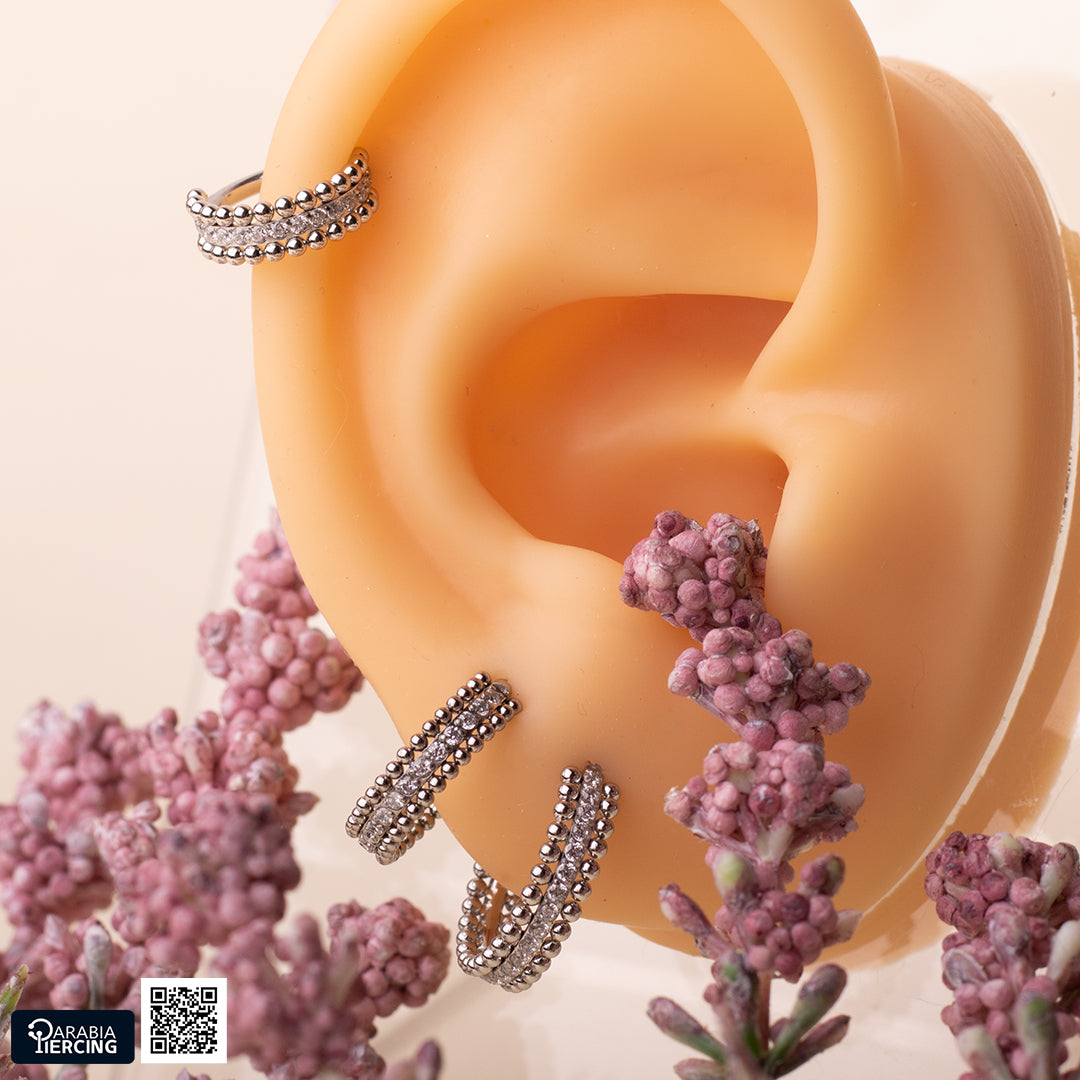 Beaded Crystal Clicker Hoop