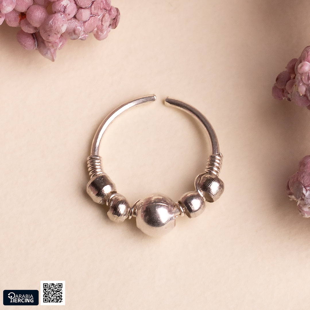 Dots Silver Nose Hoop