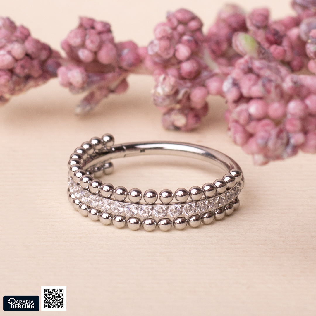 Beaded Crystal Clicker Hoop