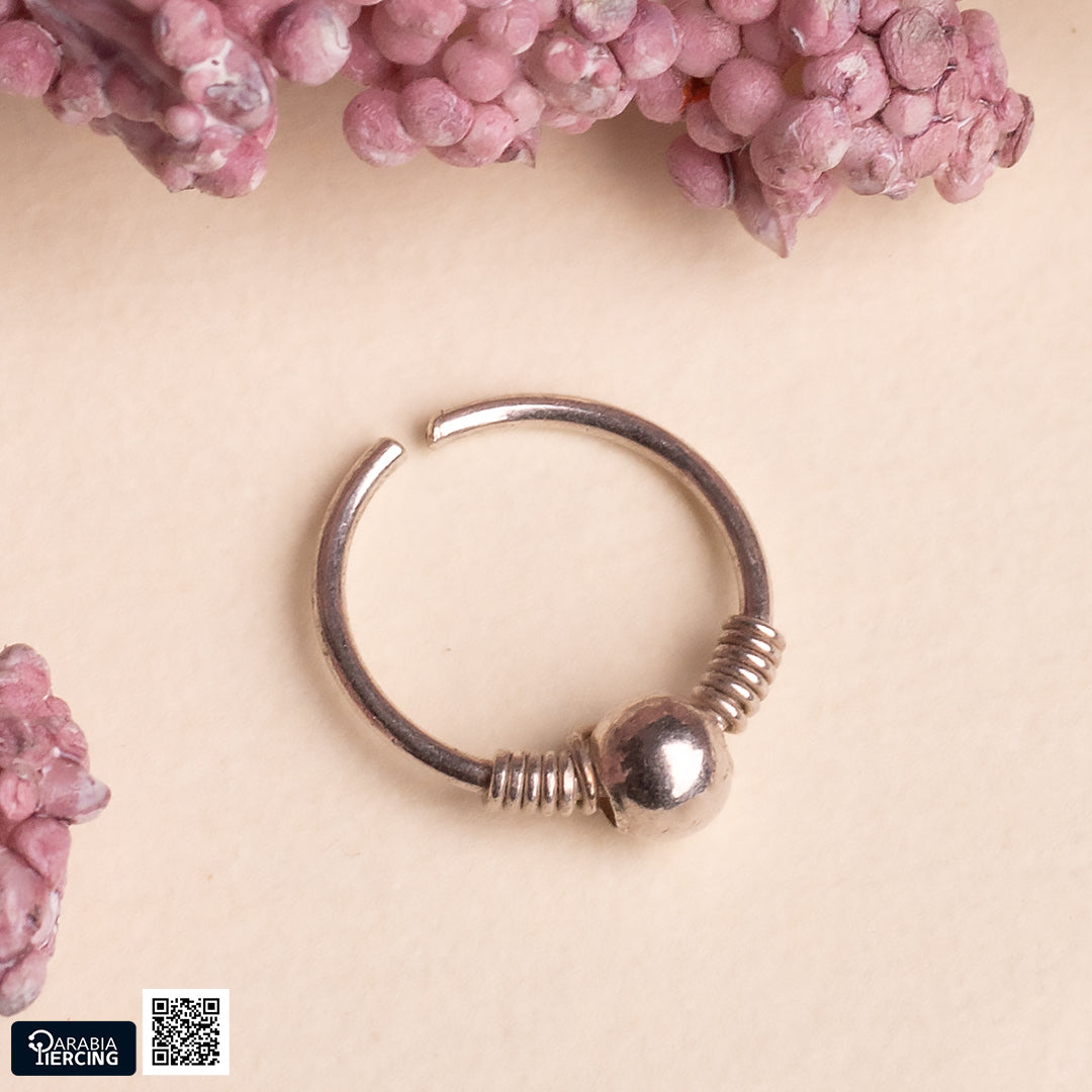 Dots Silver Nose Hoop