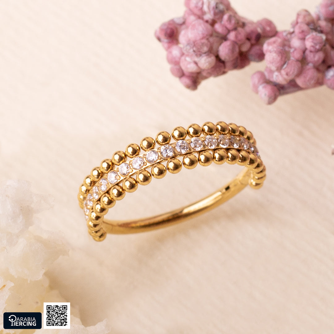 Beaded Crystal Clicker Hoop