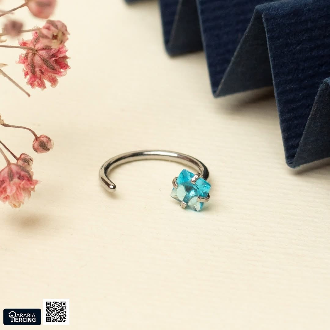 Colorful Square Zirconia Half Hoop