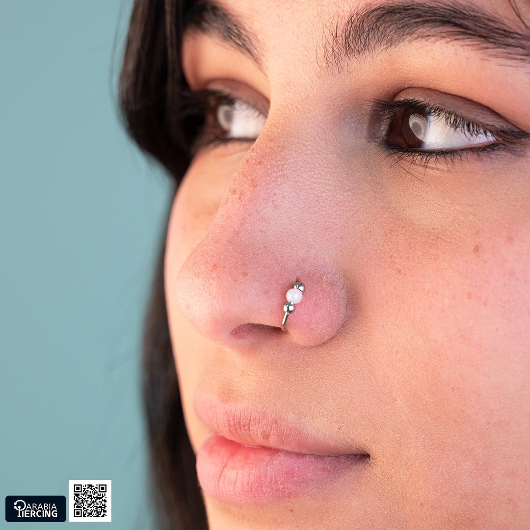 Colorful Beaded Nose Hoop