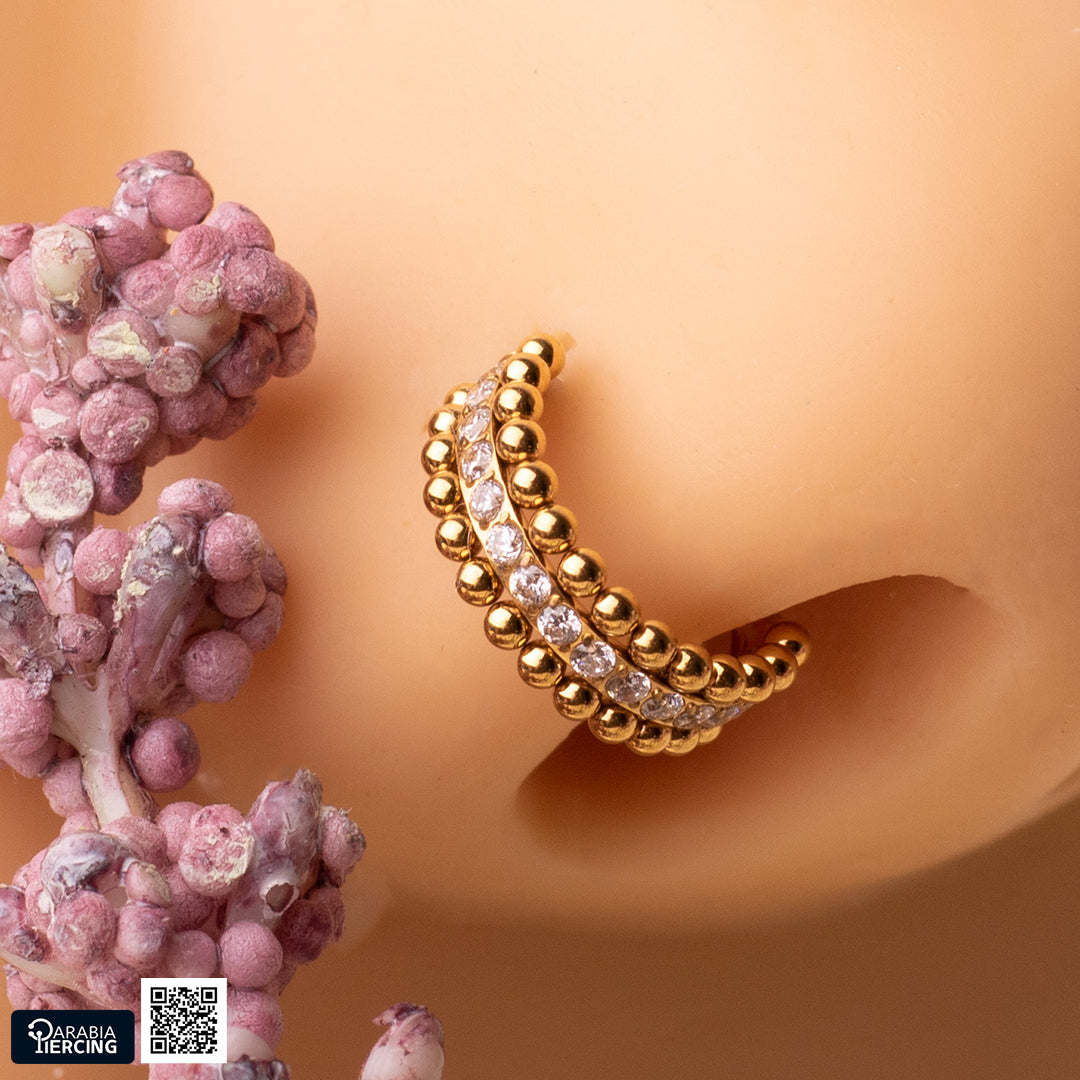 Beaded Crystal Clicker Hoop