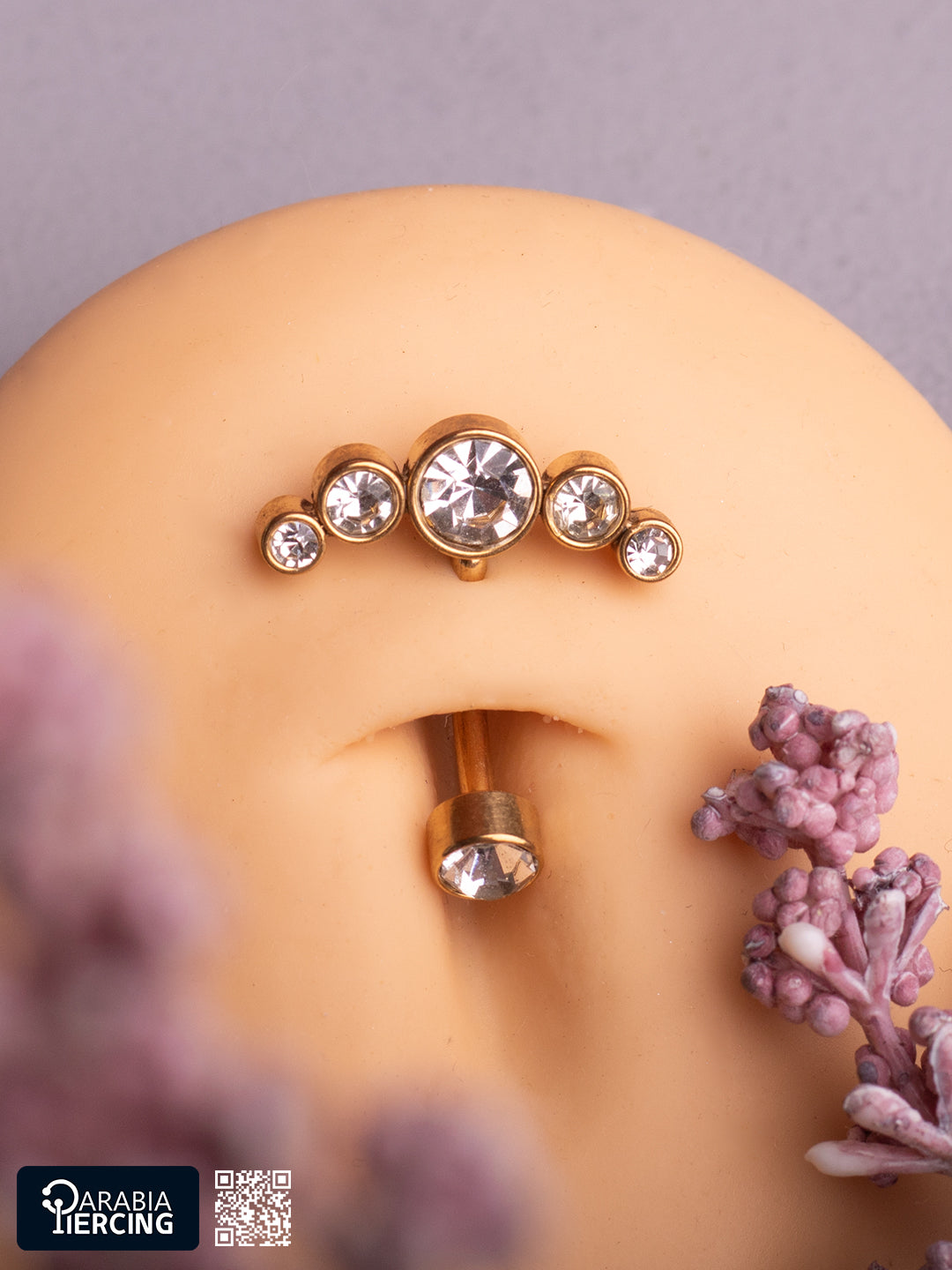 Zircon Gold Bellybutton Ring