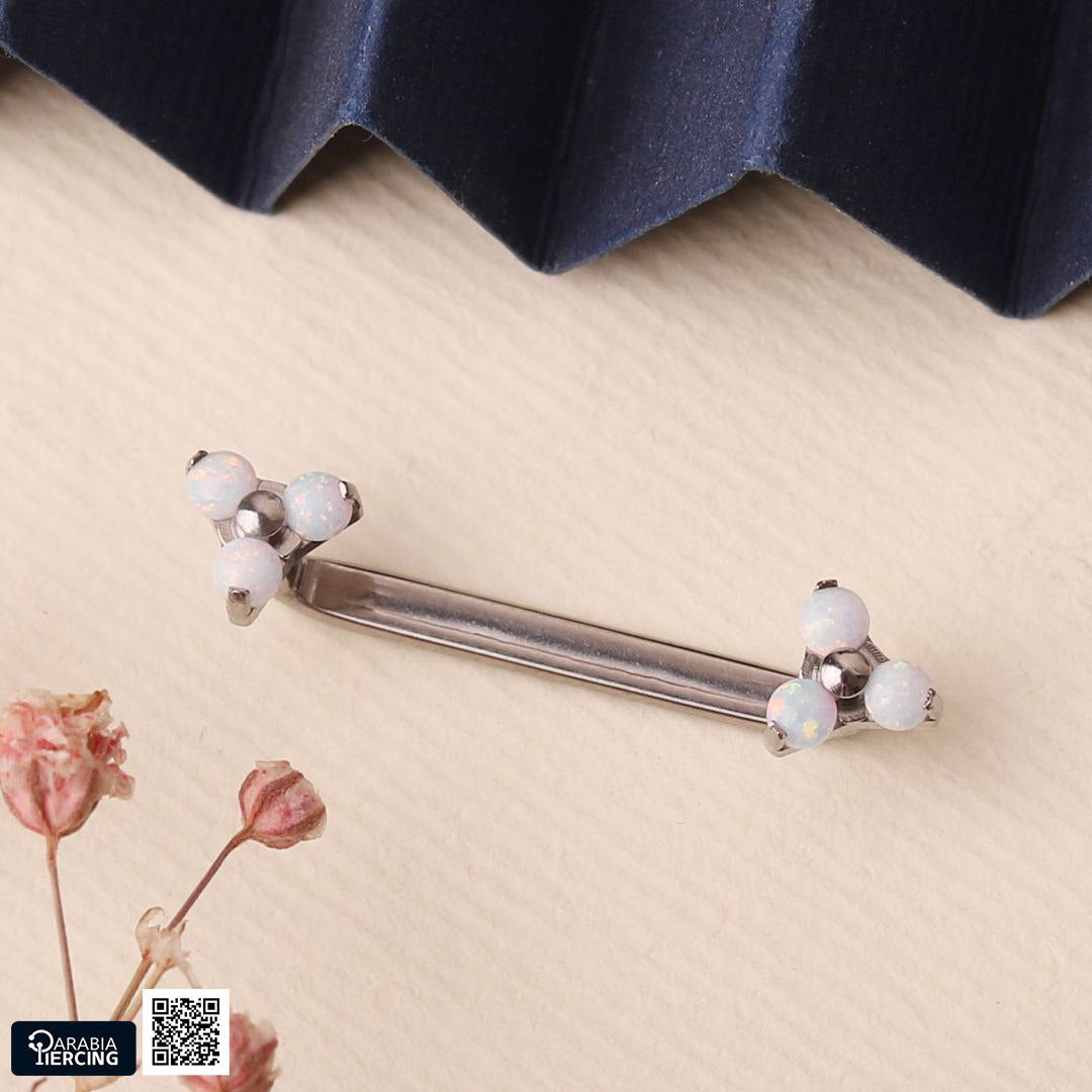 Triangle Opal Studs Surface Titanium