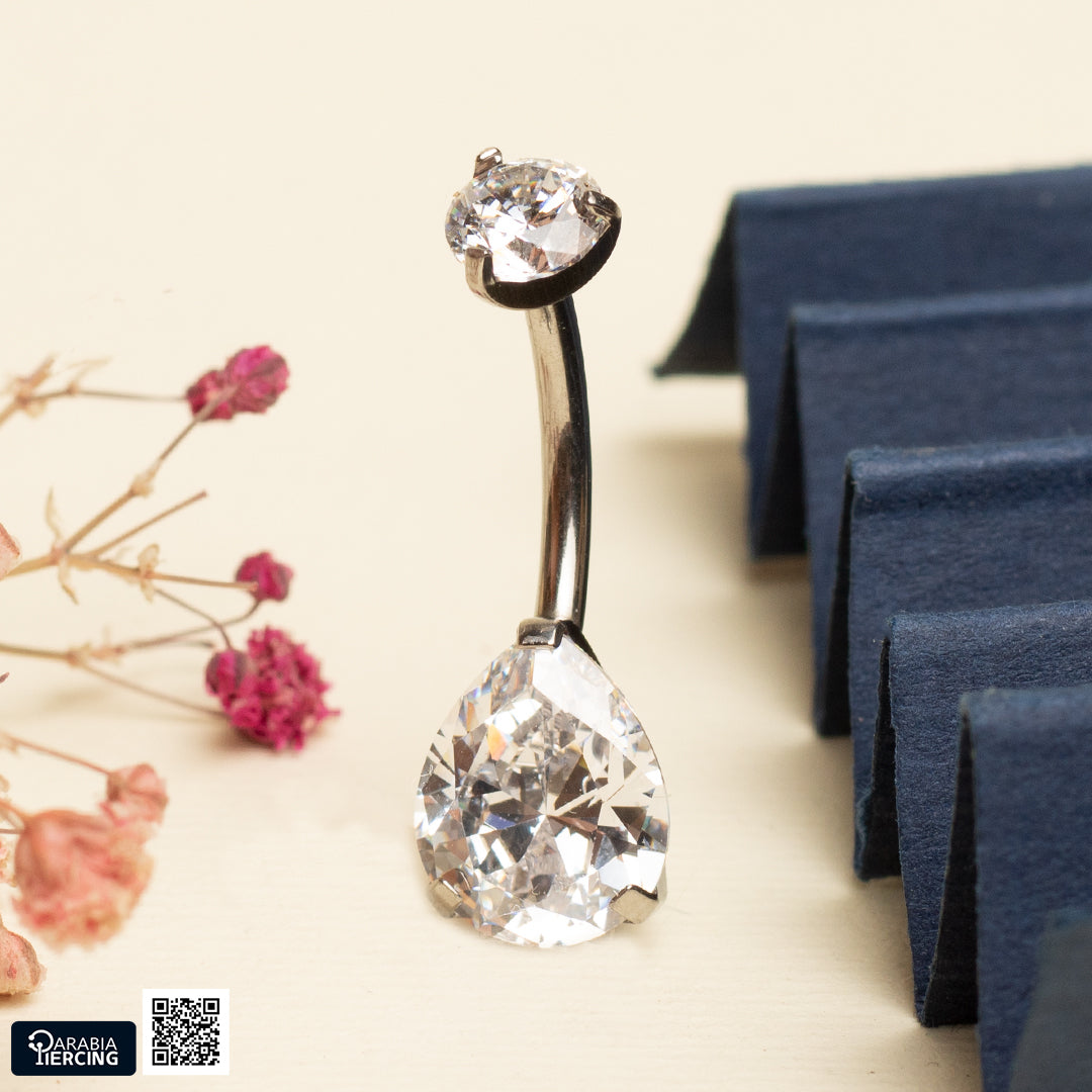 Crystal Titanium Belly Ring