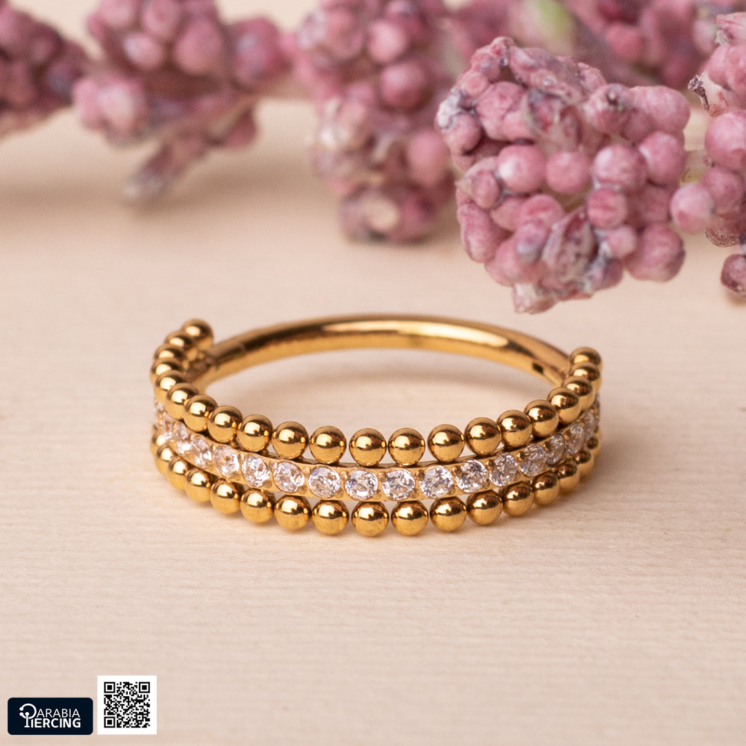 Beaded Crystal Clicker Hoop