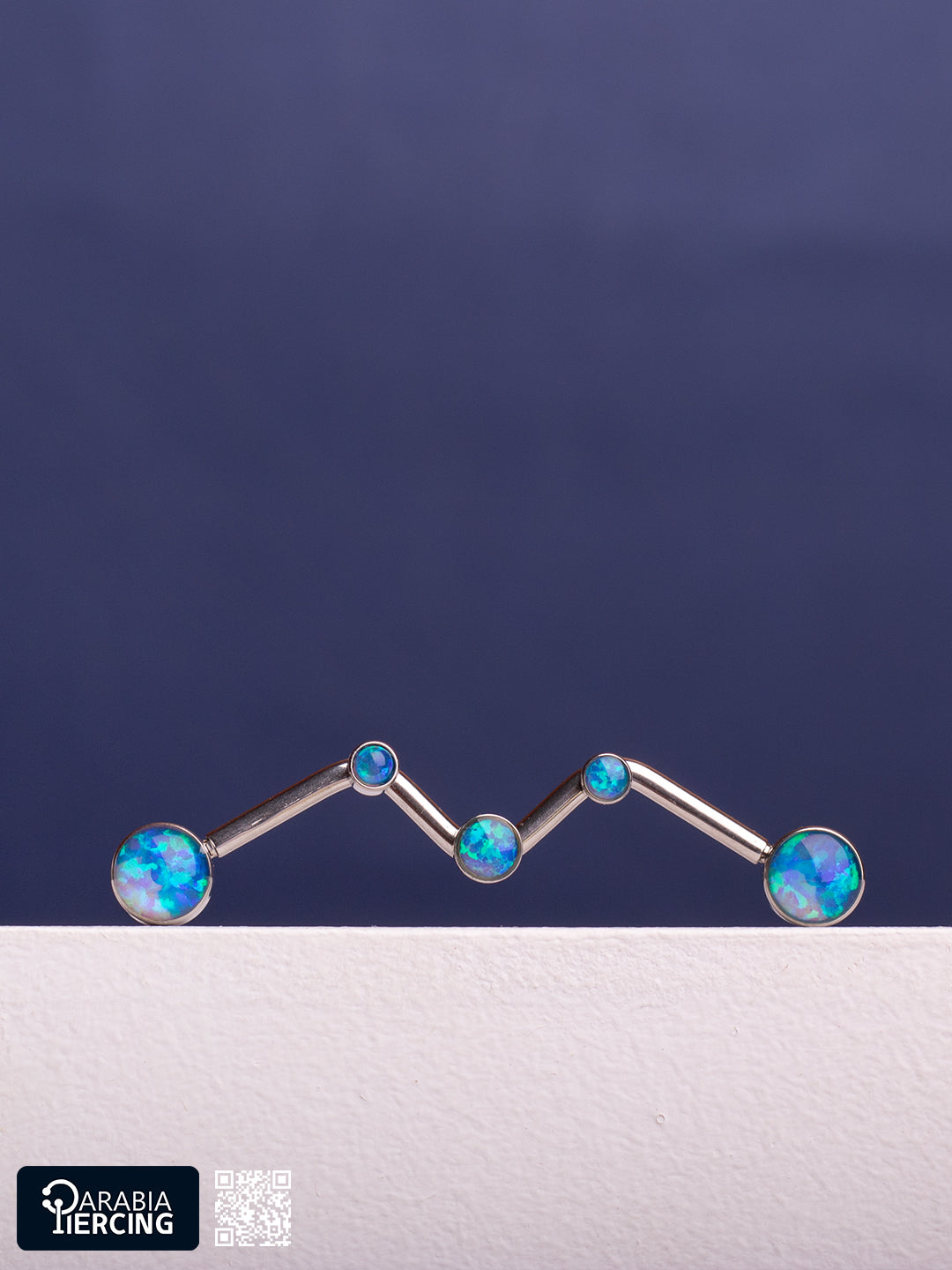 Zig Zag Opal Industrial Earring