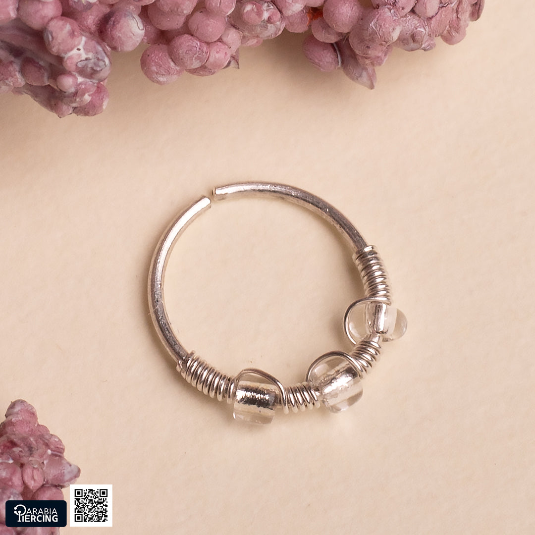 Transparent Silver Nose Hoop