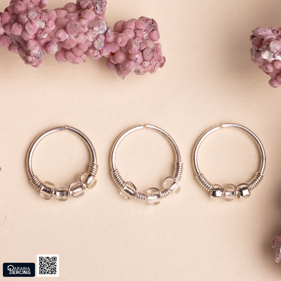 Transparent Silver Nose Hoop