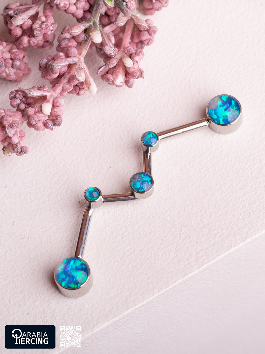Zig Zag Opal Industrial Earring