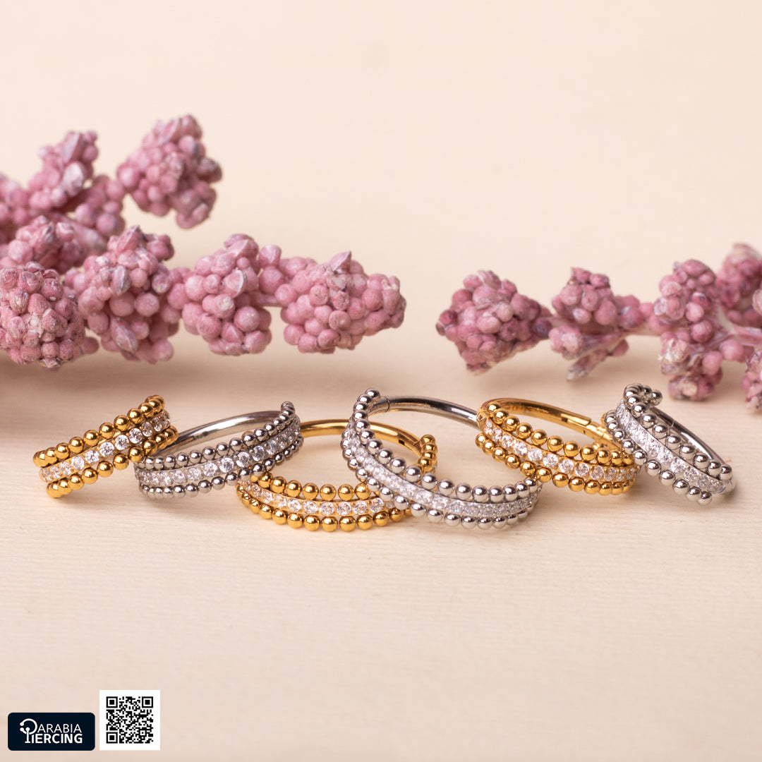 Beaded Crystal Clicker Hoop