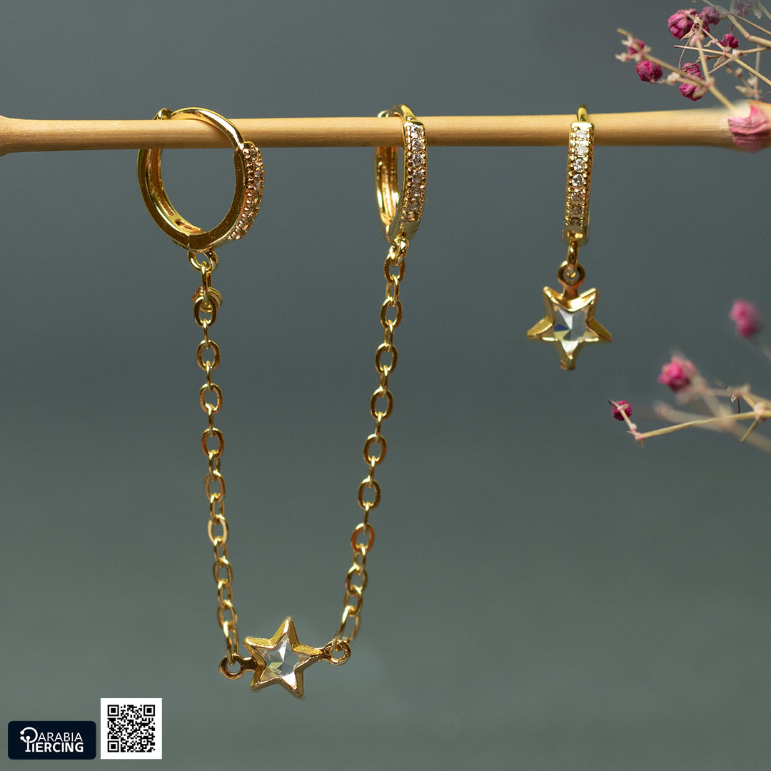Dangling Star Hoops