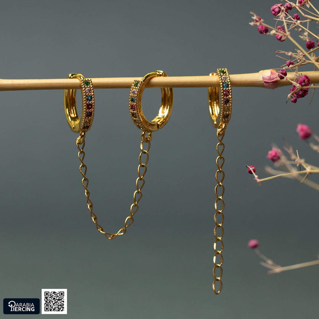 Dangling Golden Hoops