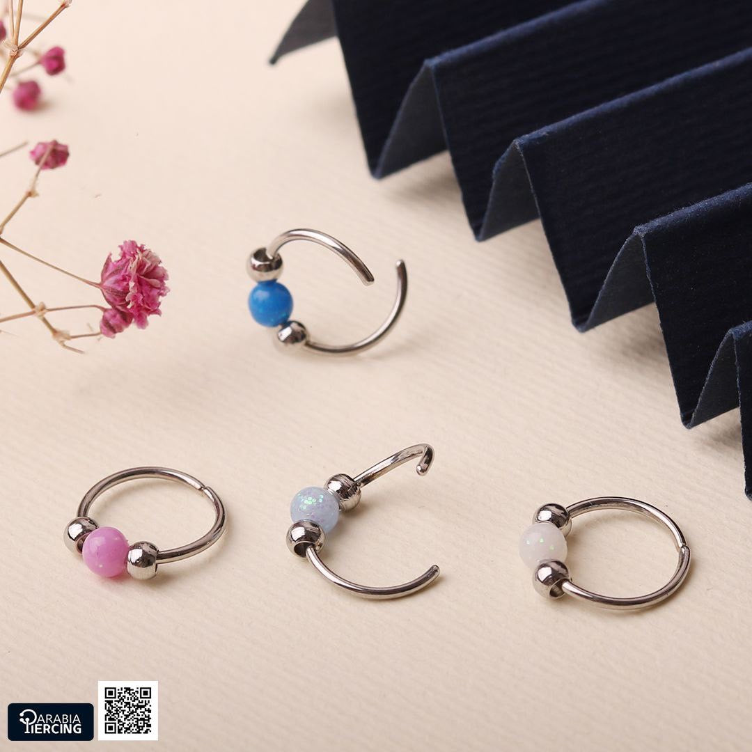 Colorful Beaded Nose Hoop