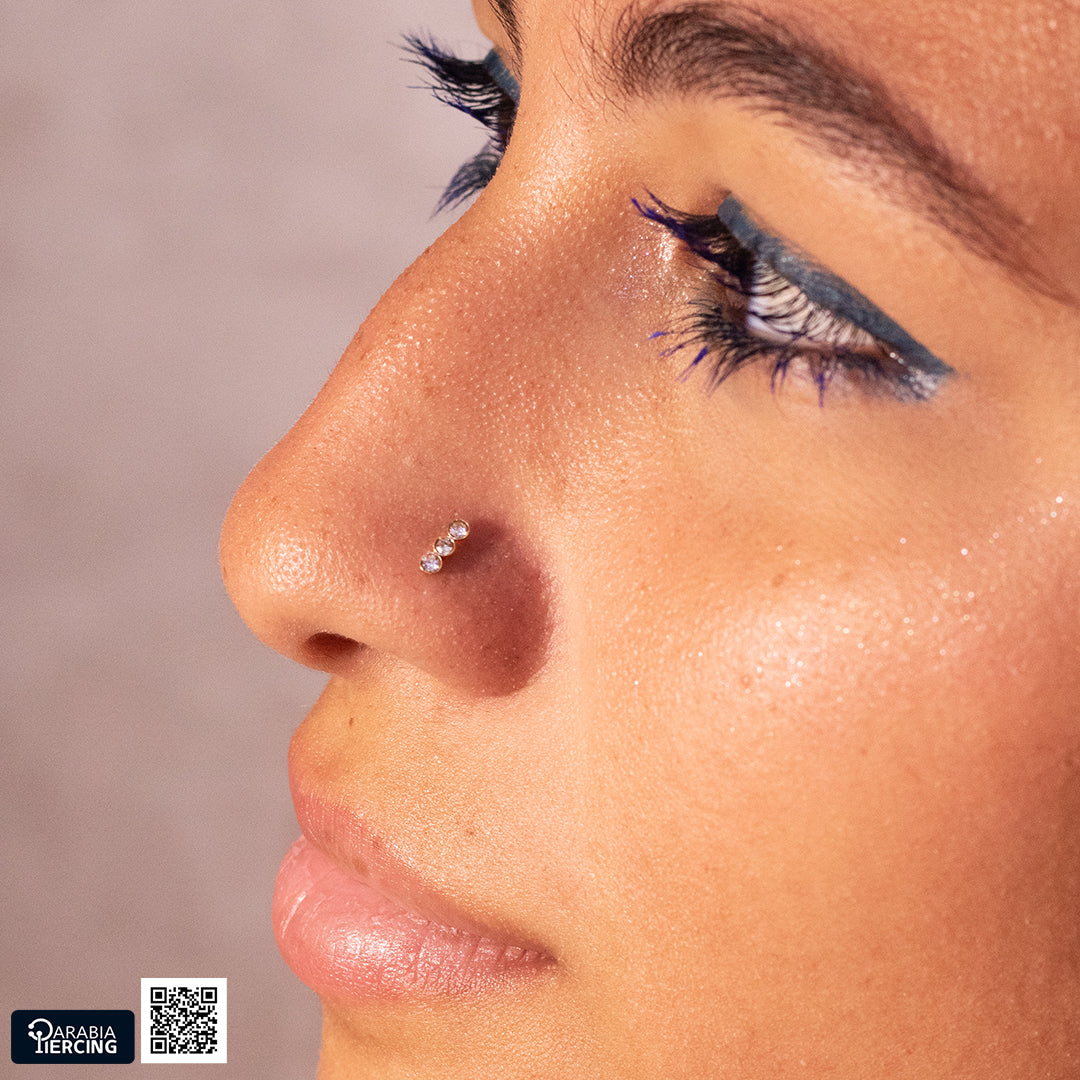 Triple Crystal Nose Stud