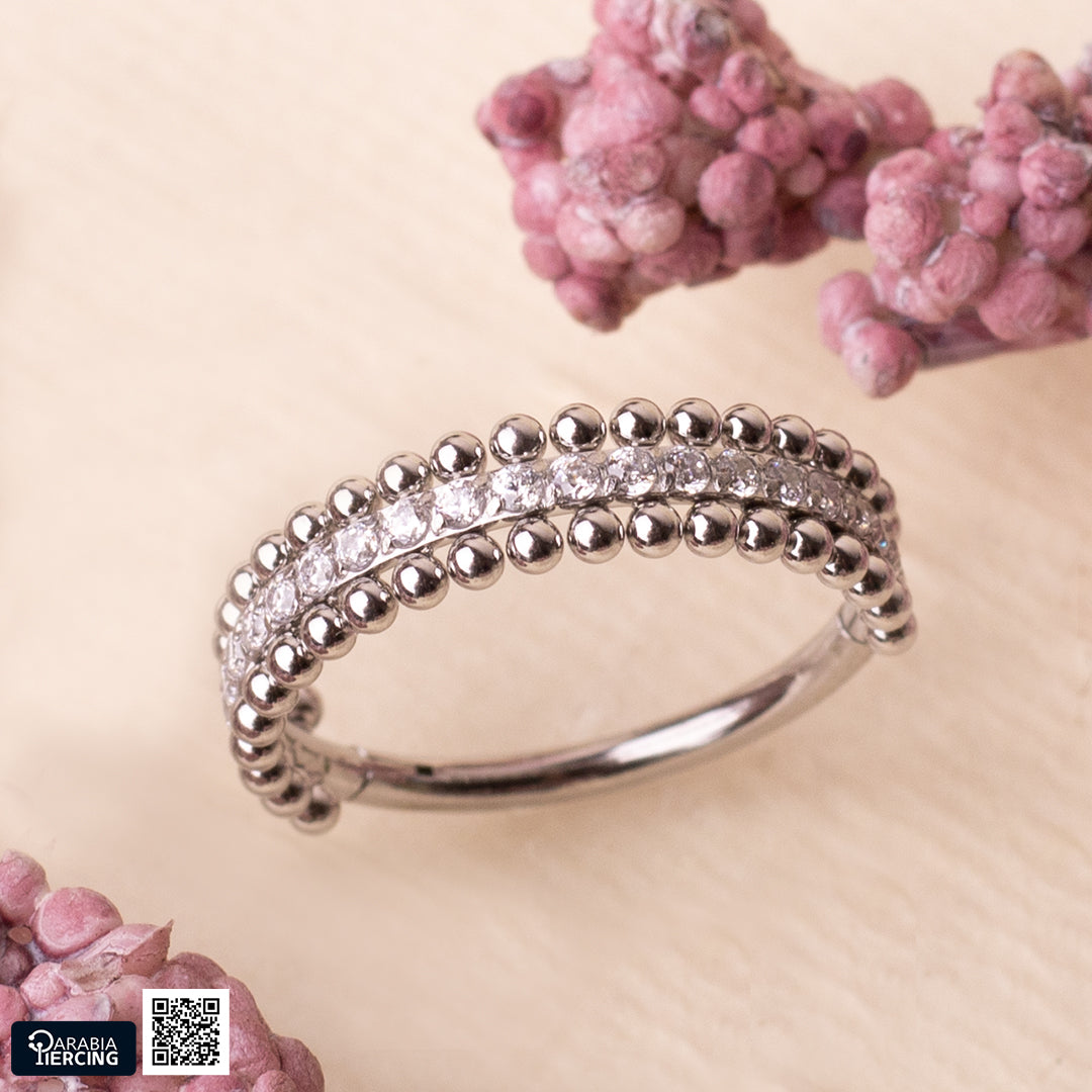 Beaded Crystal Clicker Hoop