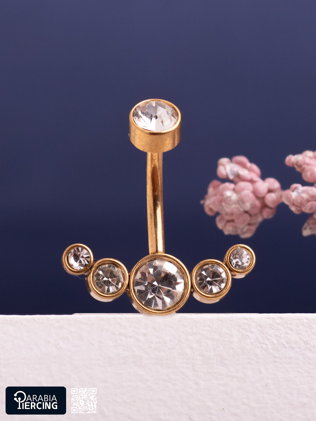 Zircon Gold Bellybutton Ring