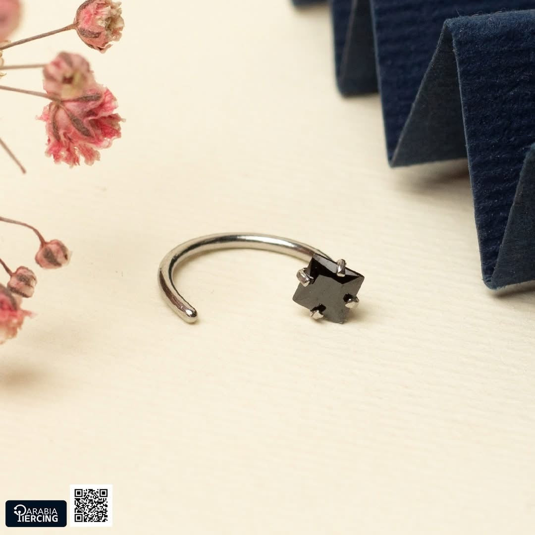Colorful Square Zirconia Half Hoop