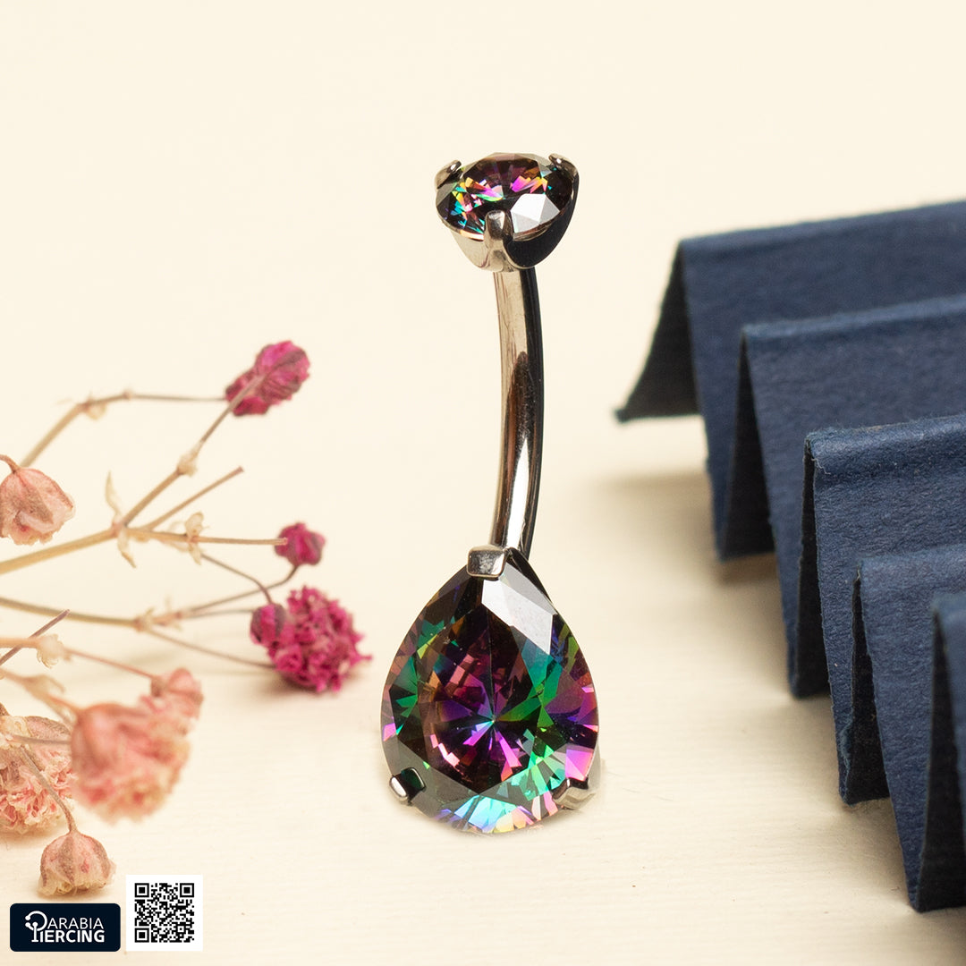 Crystal Titanium Belly Ring